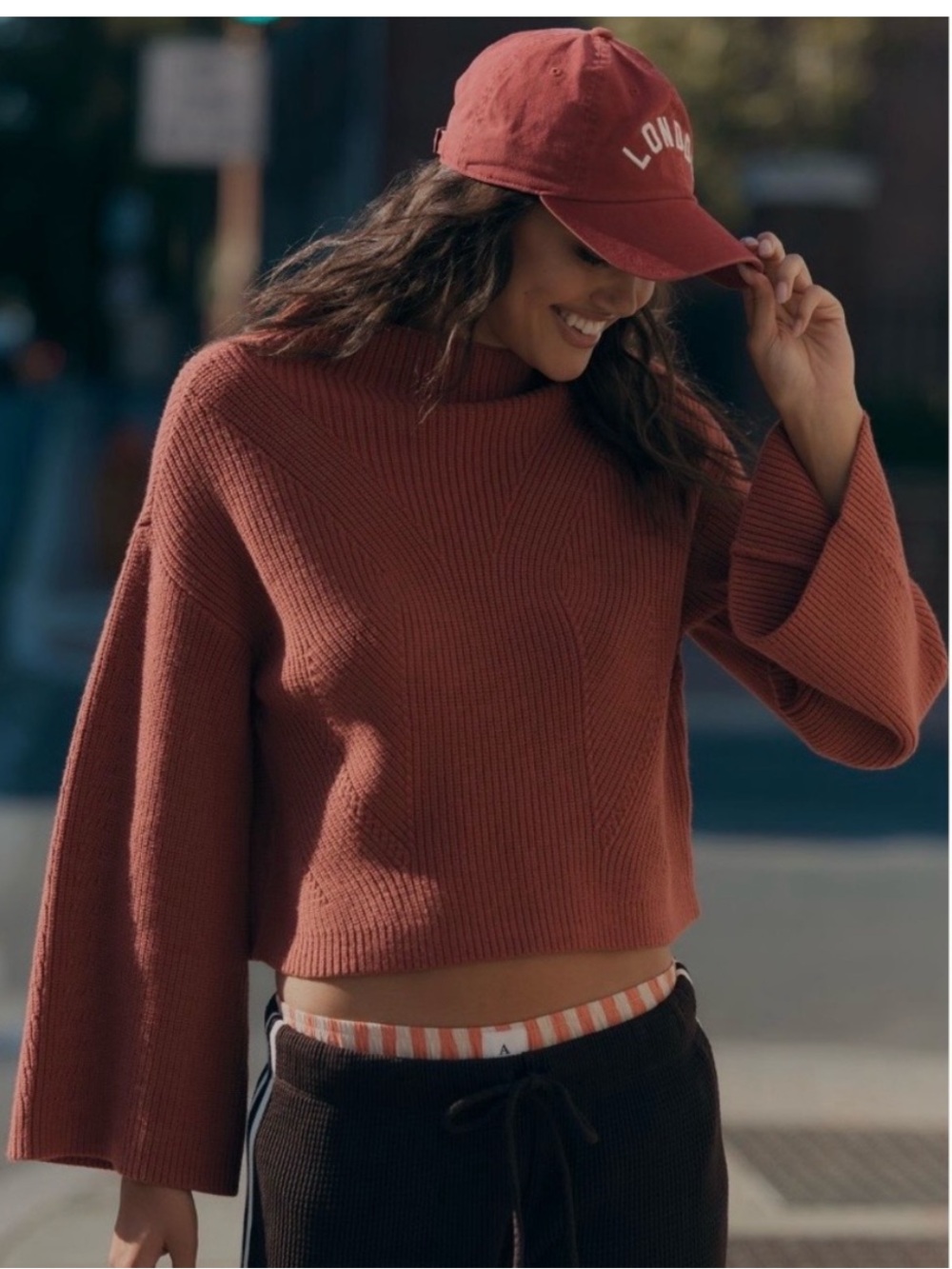 Maeve Anthropologie ‘Katey’ Bell Sleeve Mock Neck Sweater